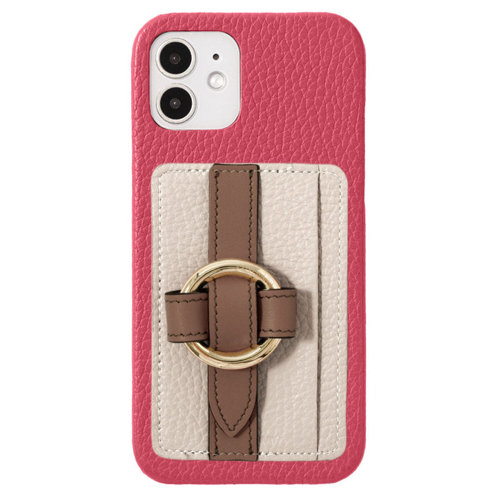 Genuine leather 32 colors Italian shrink leather card storage with ring buckle belt back case for Google Pixel series