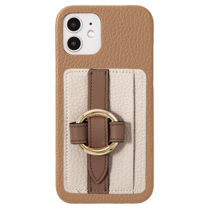 Genuine leather 32 colors Italian shrink leather card storage with ring buckle belt back case AQUOS series