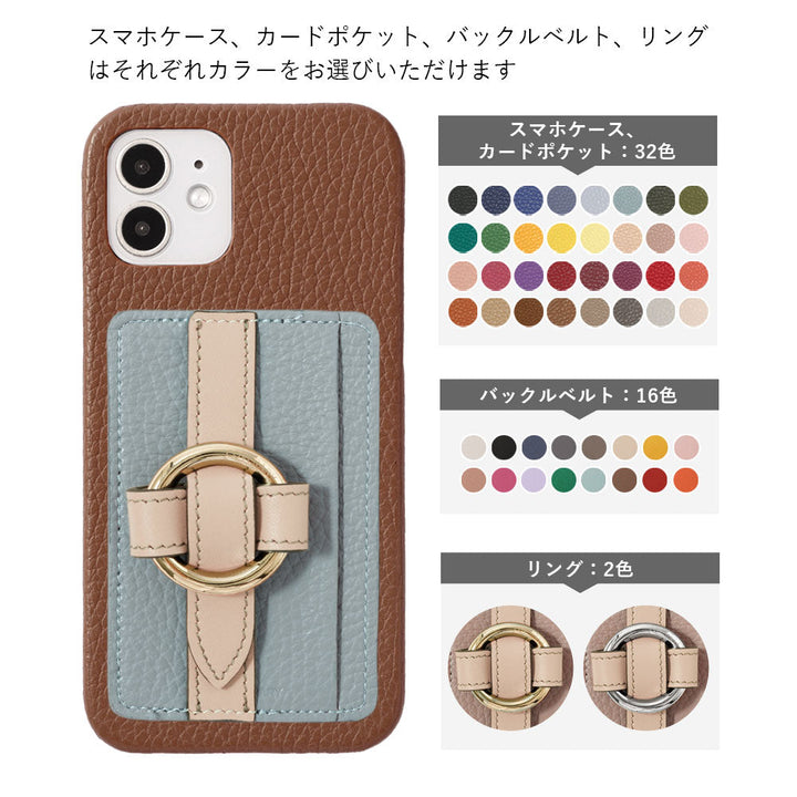 Genuine leather 32 colors Italian shrink leather card storage with ring buckle belt back case for Google Pixel series