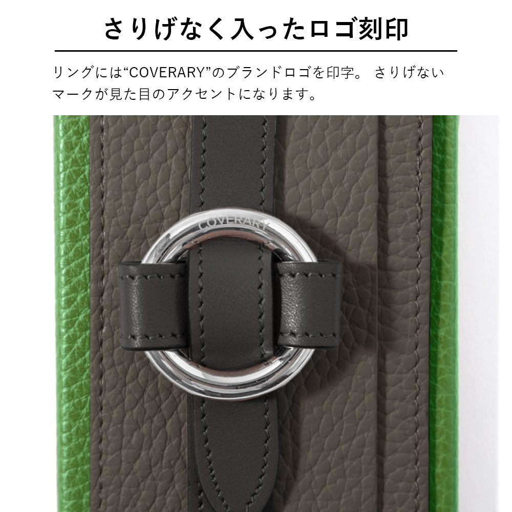 本革 32色 イタリアンシュリンクレザー カード収納 リングバックルベルト付き 背面ケース iPhoneシリーズ