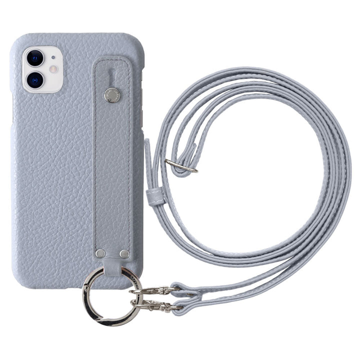 Genuine leather 32 colors Italian shrink leather with hand belt & shoulder strap back case for iPhone series