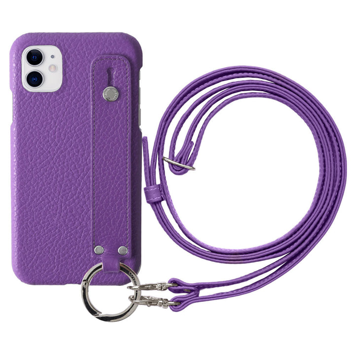 Genuine leather 32 colors Italian shrink leather with hand belt & shoulder strap back case for iPhone series