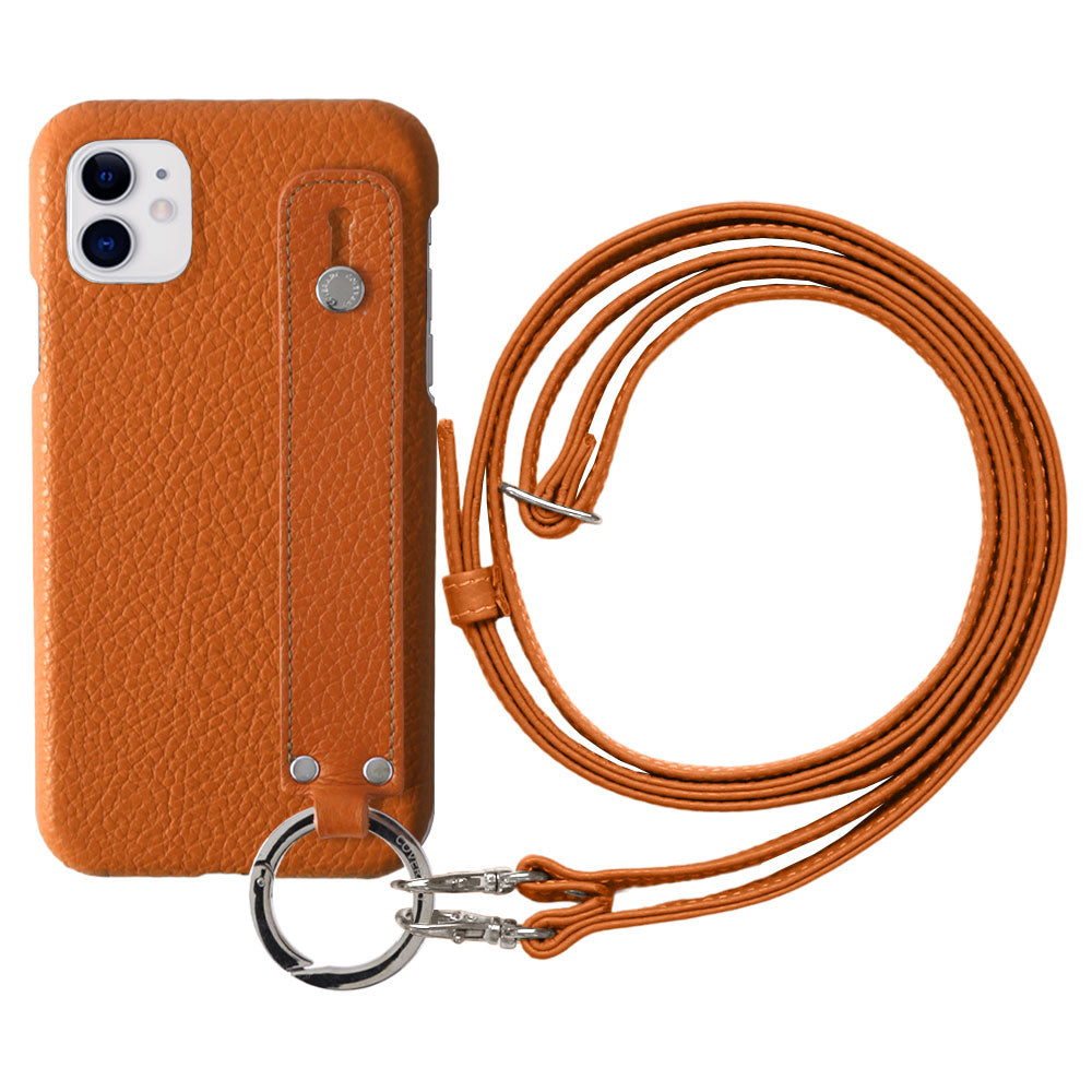 Genuine leather 32 colors Italian shrink leather with hand belt & shoulder strap back case for iPhone series
