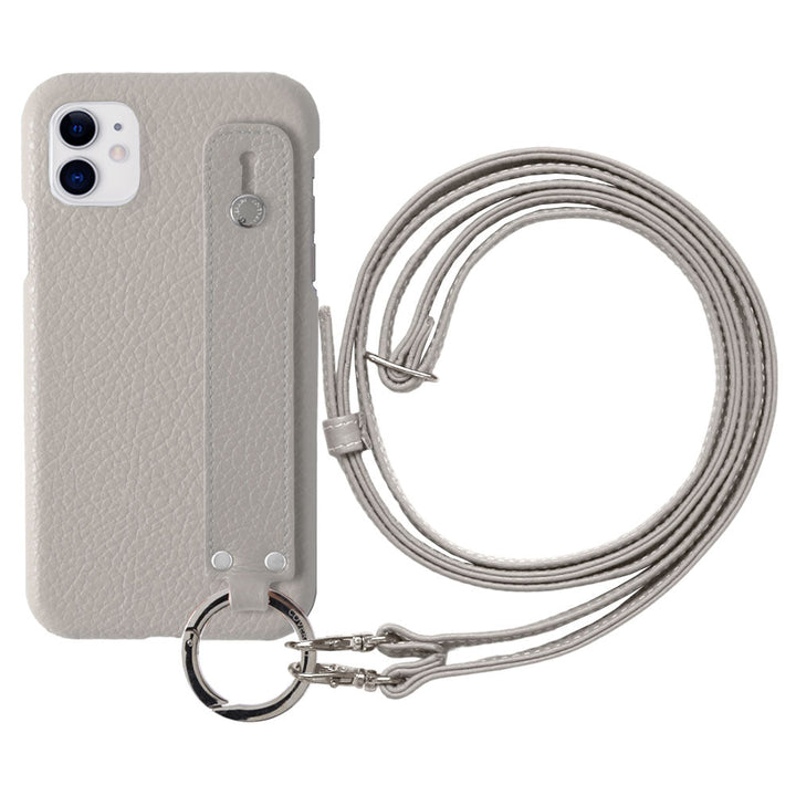 Genuine leather 32 colors Italian shrink leather with hand belt & shoulder strap back case for iPhone series