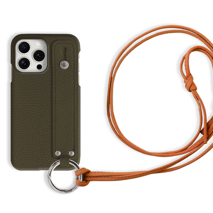 Genuine leather 32 colors Italian shrink leather hand belt & ring shoulder strap (no metal fitting adjustment) included back case AQUOS series