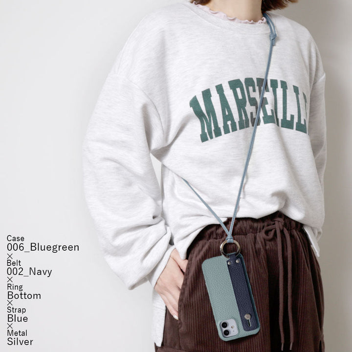 Genuine leather 32 colors Italian shrink leather hand belt & ring shoulder strap (no metal fitting adjustment) included back case Galaxy series