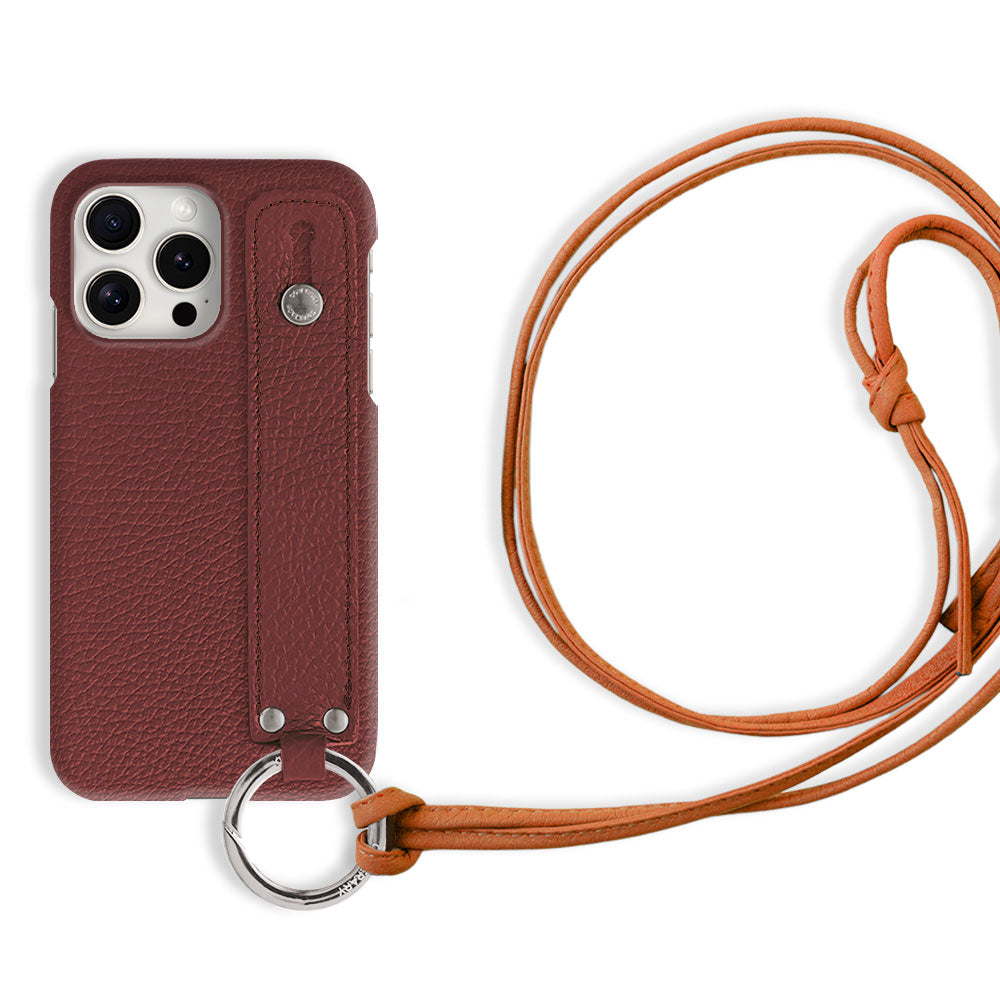 Genuine leather 32 colors Italian shrink leather hand belt & ring shoulder strap (no metal fitting adjustment) included back case AQUOS series