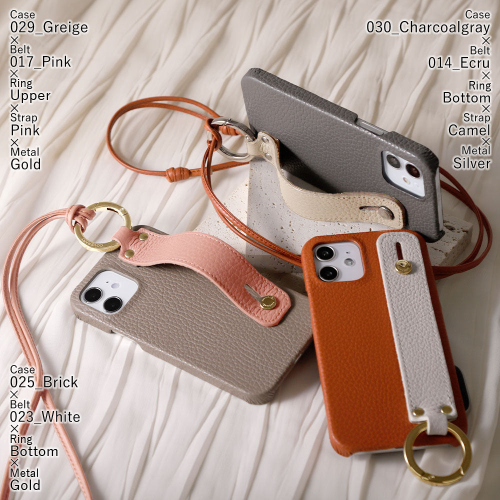 Genuine leather 32 colors Italian shrink leather hand belt & ring shoulder strap (no metal fitting adjustment) included back case Galaxy series