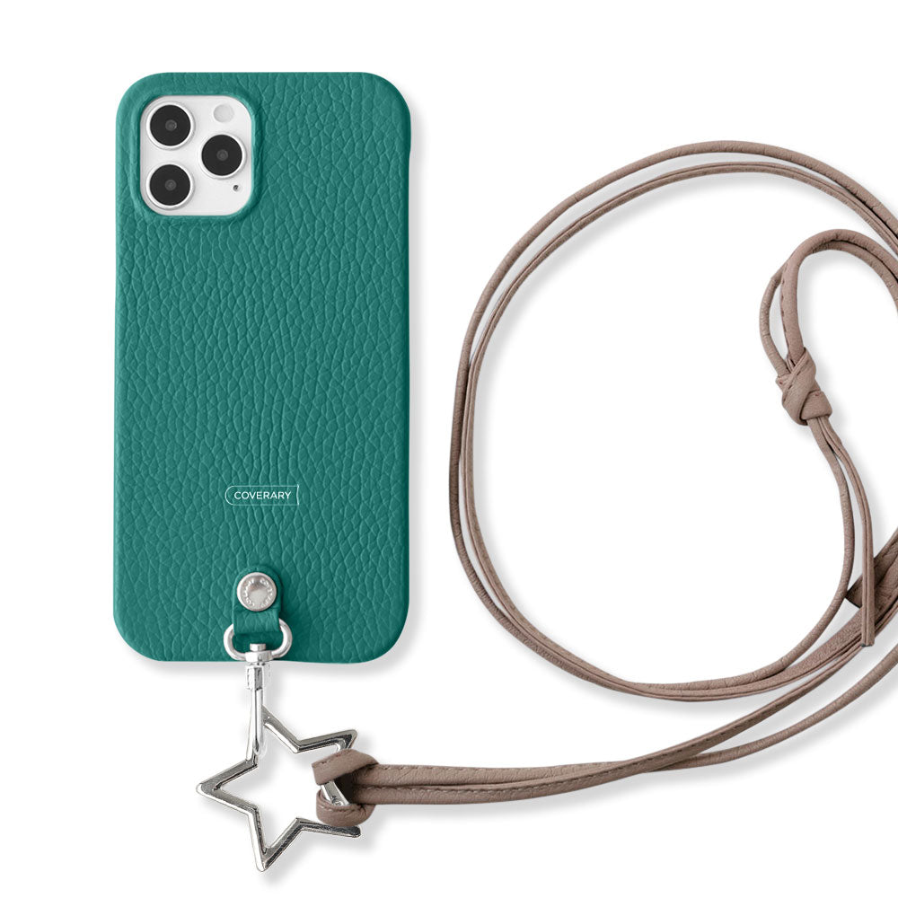 Cuir véritable 32 couleurs cuir italien grainé sangle d'épaule anneau en forme d'étoile (sans réglage de la quincaillerie) avec coque arrière série Xperia