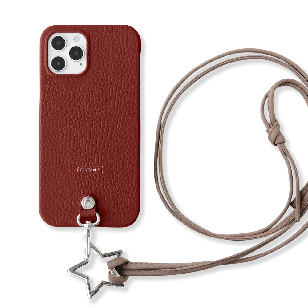 Cuir véritable 32 couleurs cuir italien grainé sangle d'épaule en forme d'étoile avec anneau (sans réglage de la quincaillerie) coque arrière série Galaxy