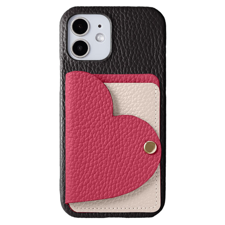 Cuir véritable 32 couleurs cuir italien grainé avec porte-cartes miroir en forme de cœur coque arrière série Google Pixel