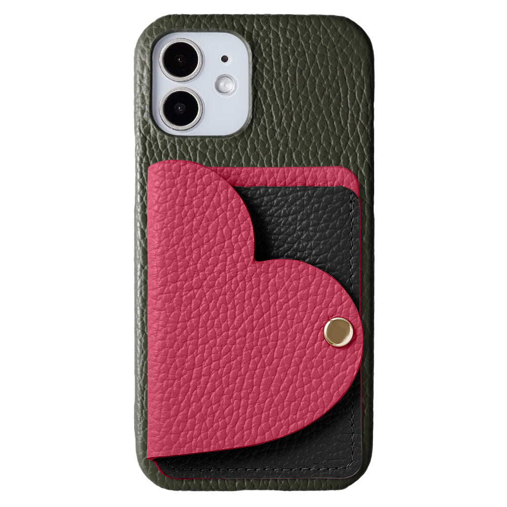 Genuine leather 32 colors Italian shrink leather with heart mirror card case back case Xperia series