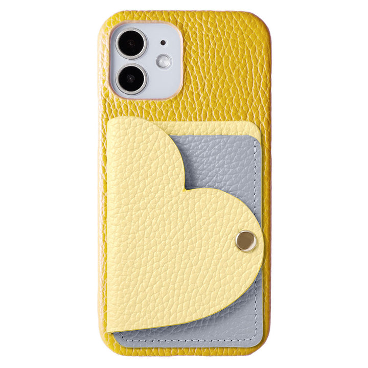 Genuine leather 32 colors Italian shrink leather with heart mirror card case back case Xperia series