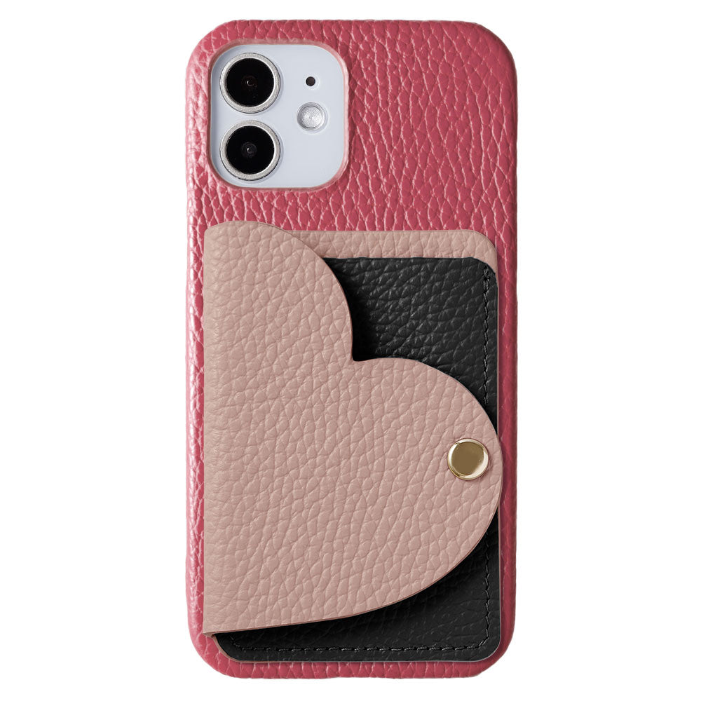 Genuine leather 32 colors Italian shrink leather with heart mirror card case back case Galaxy series