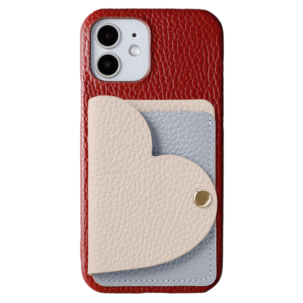 Genuine leather 32 colors Italian shrink leather with heart mirror card case back case Galaxy series