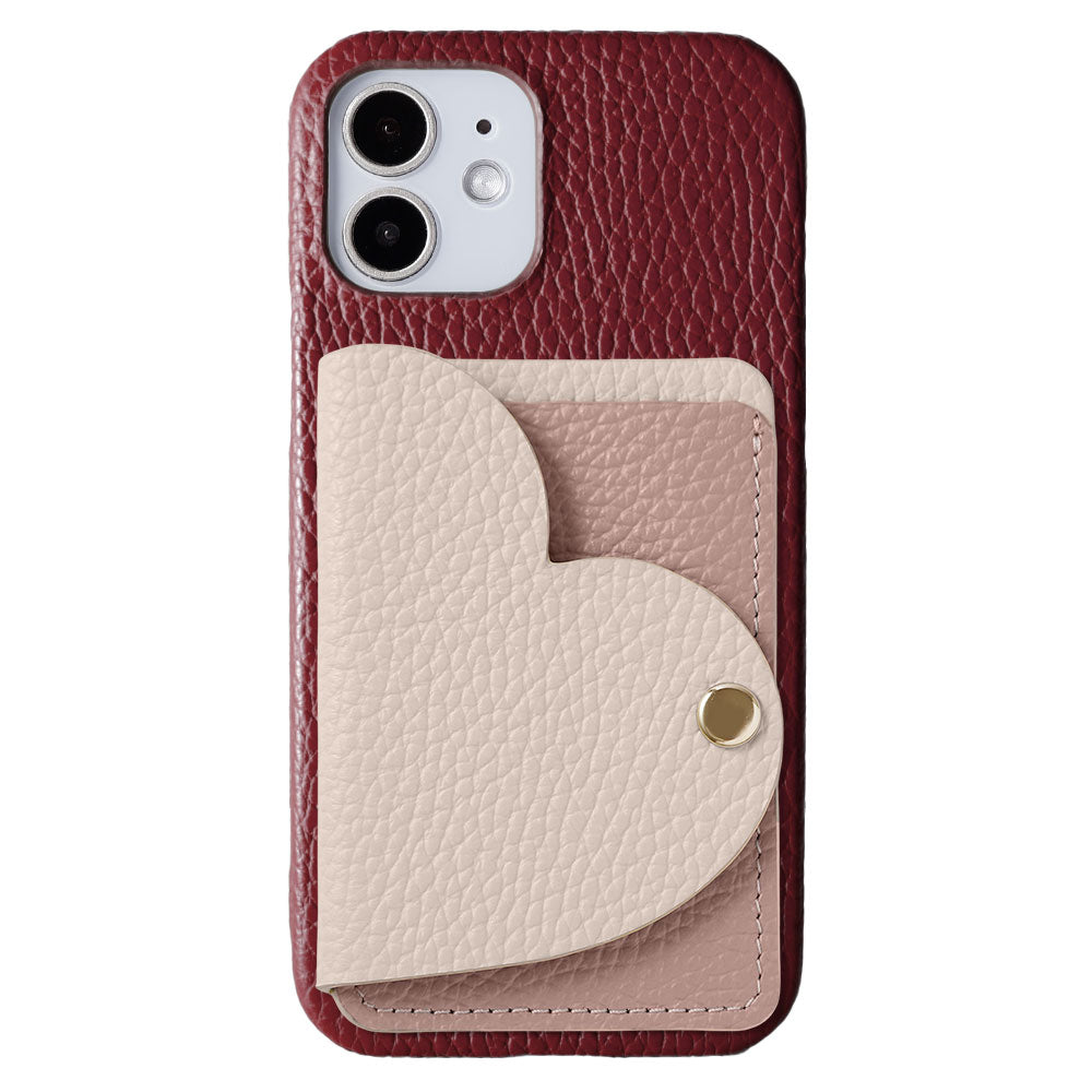Genuine leather 32 colors Italian shrink leather with heart mirror card case back case Galaxy series