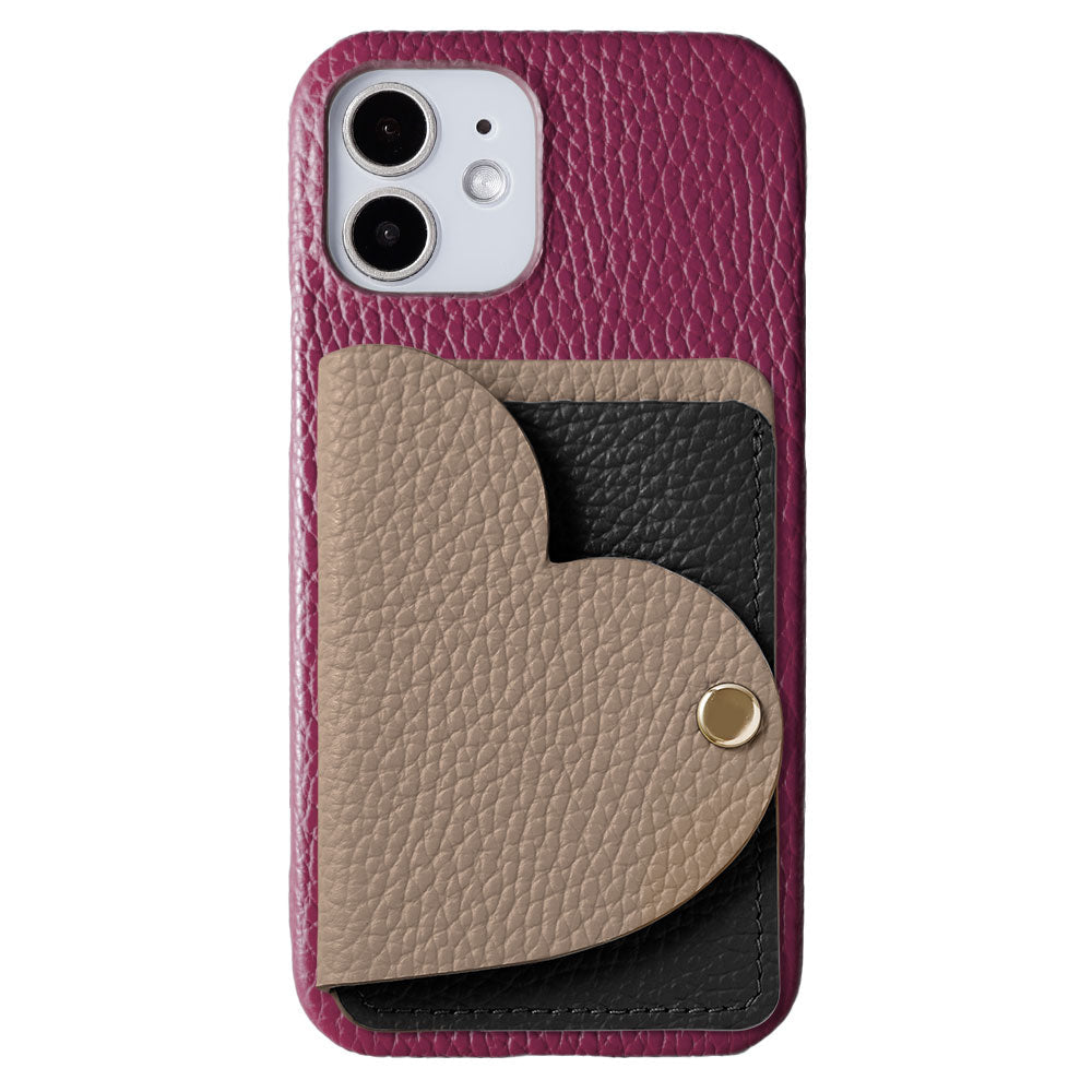 Genuine leather 32 colors Italian shrink leather with heart mirror card case back case Galaxy series