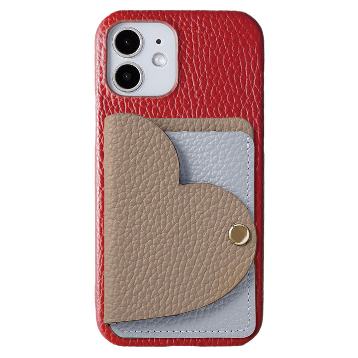 Cuir véritable 32 couleurs cuir italien grainé avec porte-cartes miroir en forme de cœur coque arrière série Google Pixel