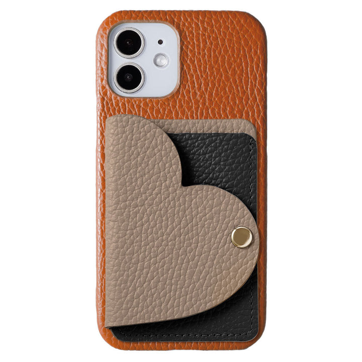 Genuine leather 32 colors Italian shrink leather with heart mirror card case back case Galaxy series