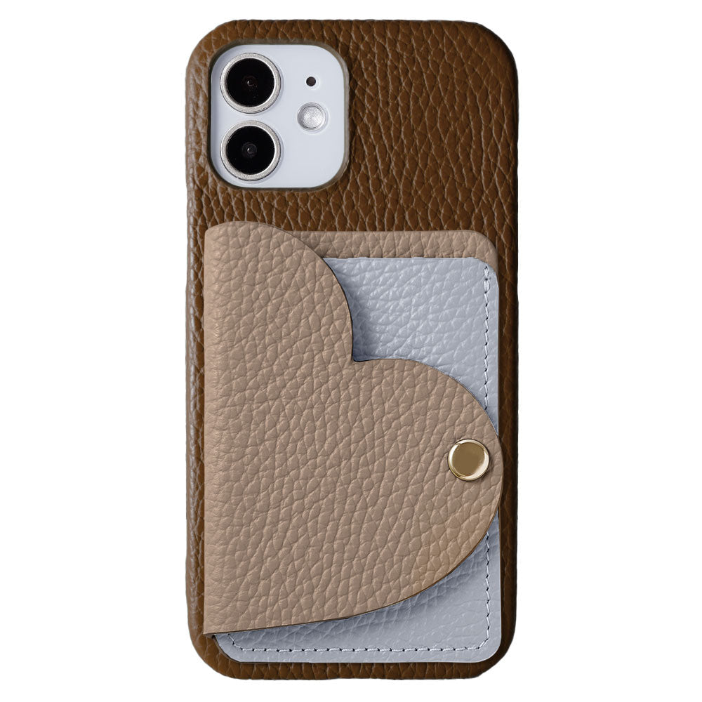 Genuine leather 32 colors Italian shrink leather with heart mirror card case back case Galaxy series