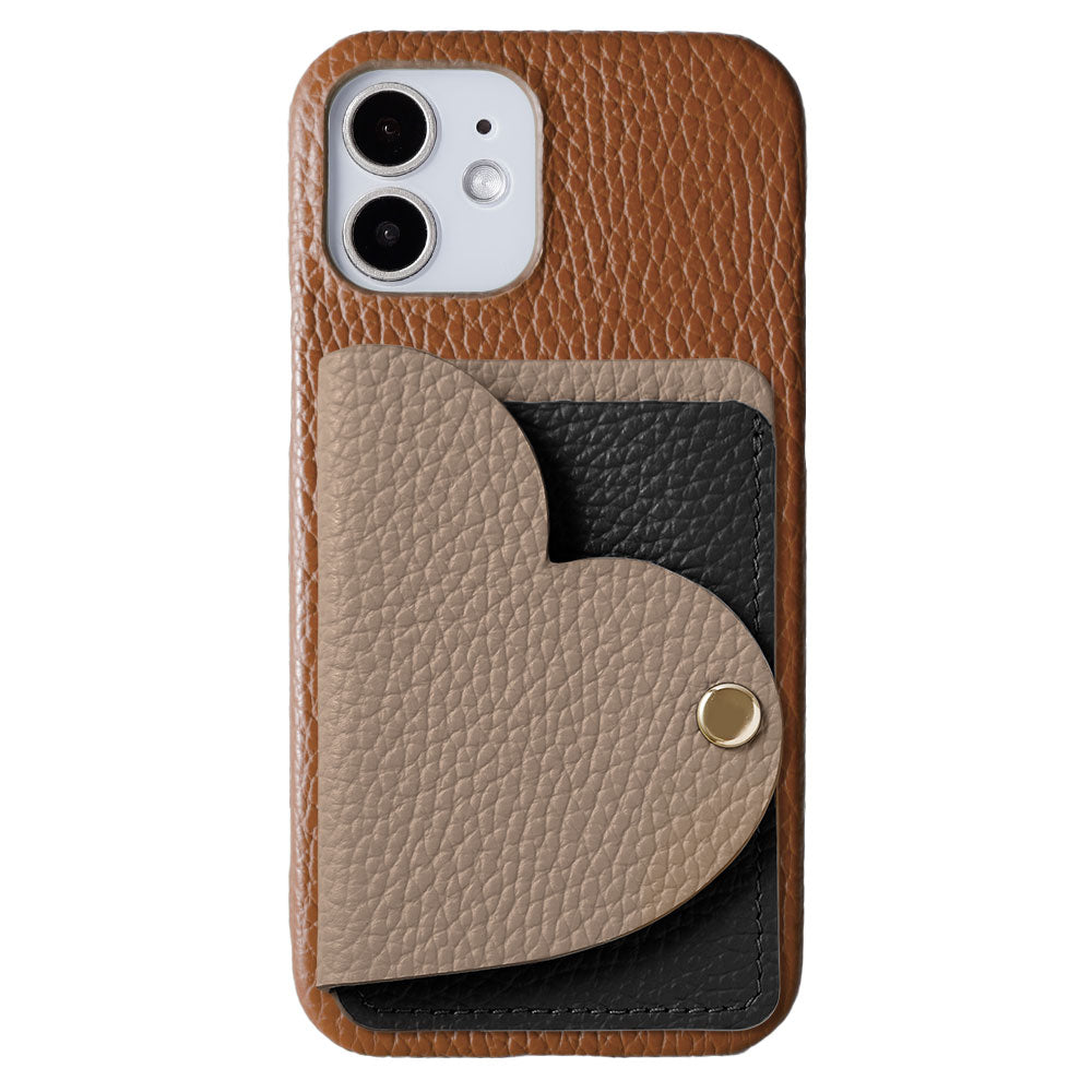Genuine leather 32 colors Italian shrink leather with heart mirror card case back case Galaxy series