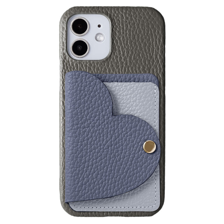 Genuine leather 32 colors Italian shrink leather with heart mirror card case back case Galaxy series