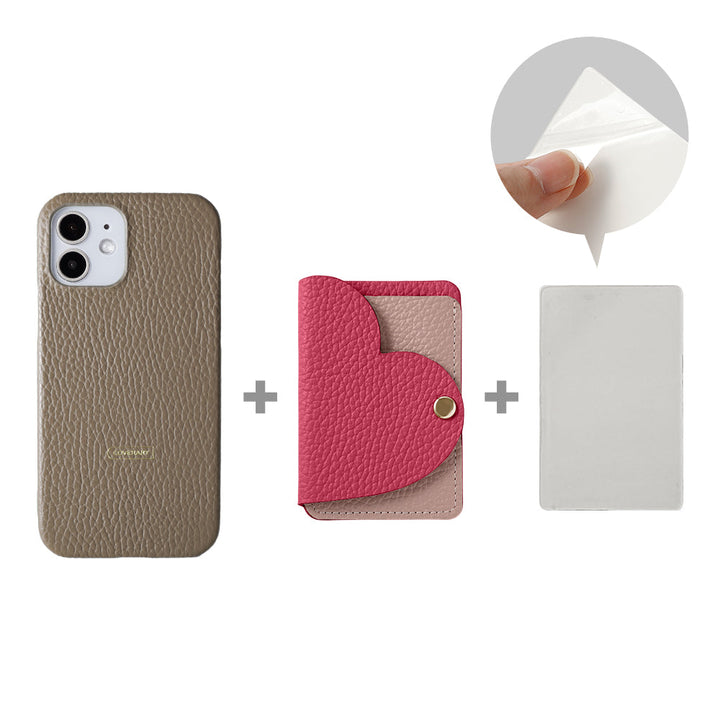 Genuine leather 32 colors Italian shrink leather with heart mirror card case back case Xperia series