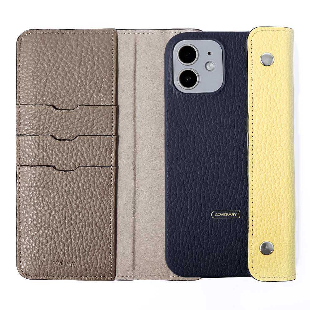 Genuine leather 32 colors Italian shrink leather with half pocket cover back case