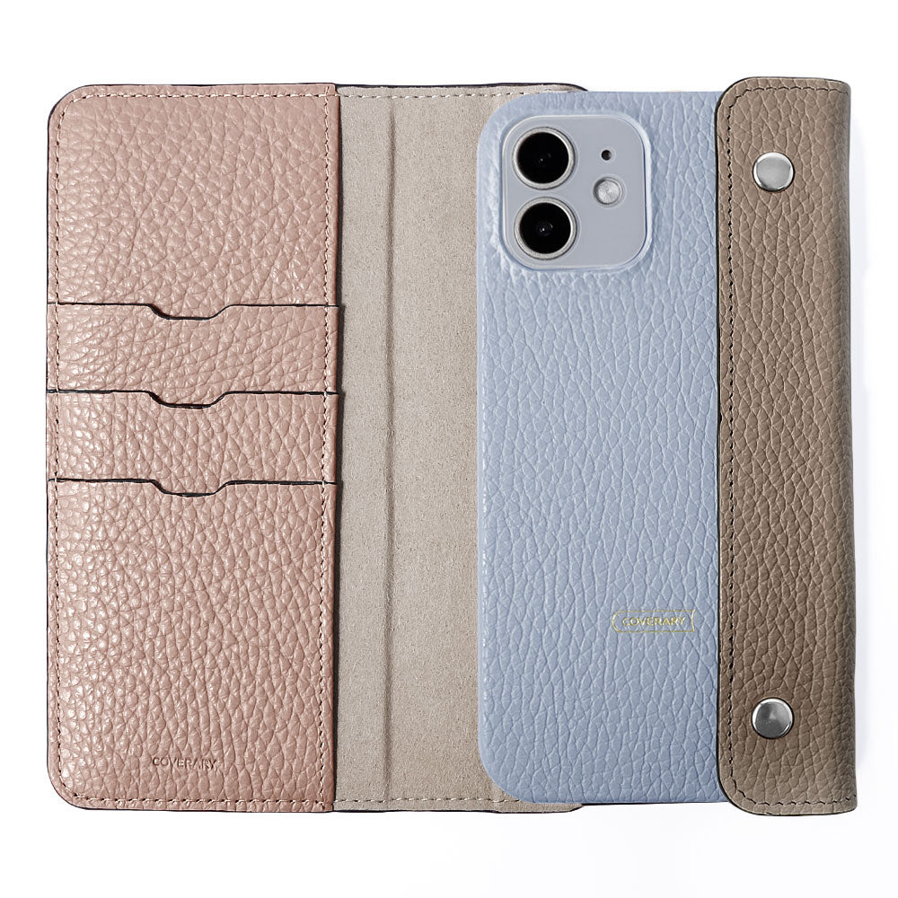 Genuine leather 32 colors Italian shrink leather with half pocket cover back case