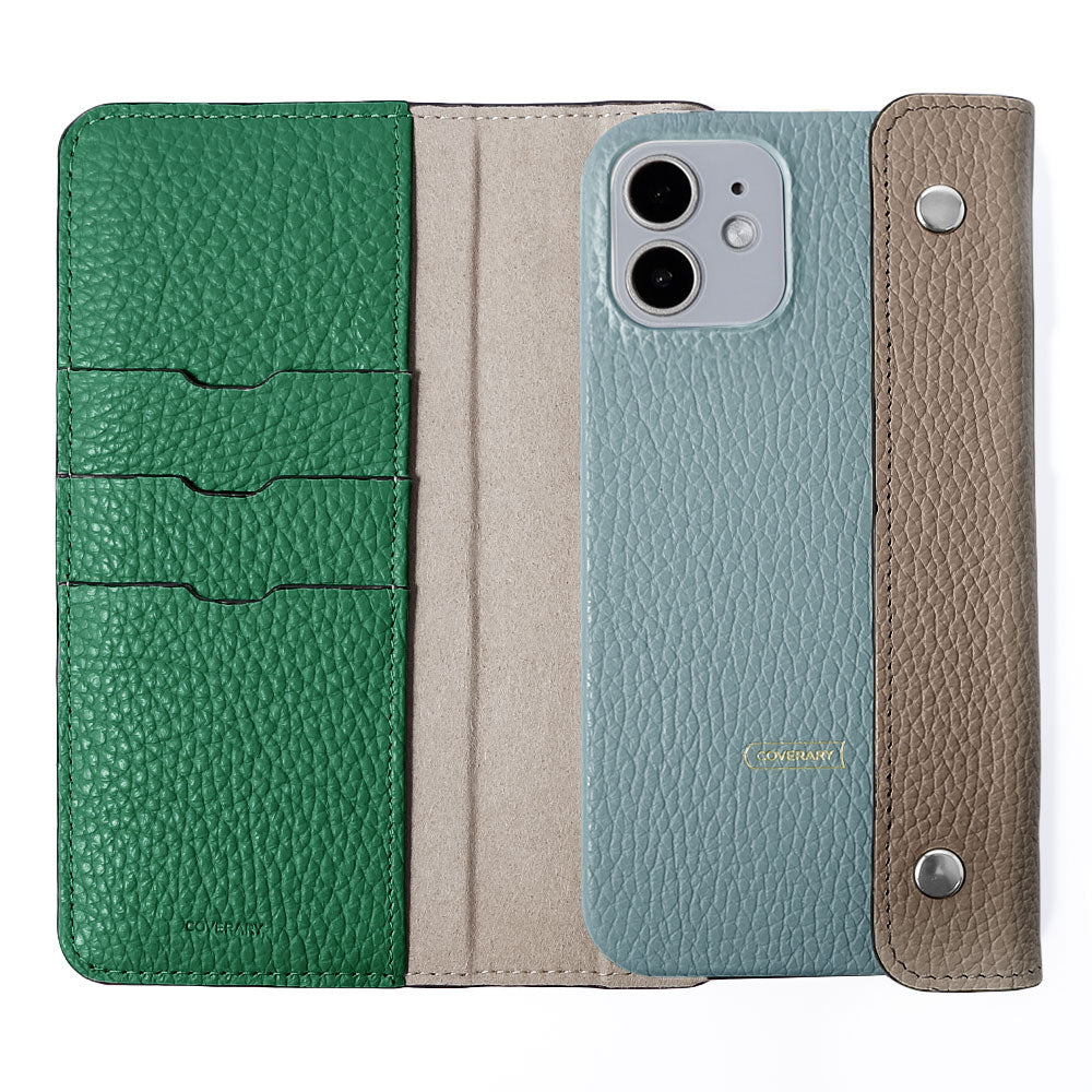 Genuine leather 32 colors Italian shrink leather with half pocket cover back case