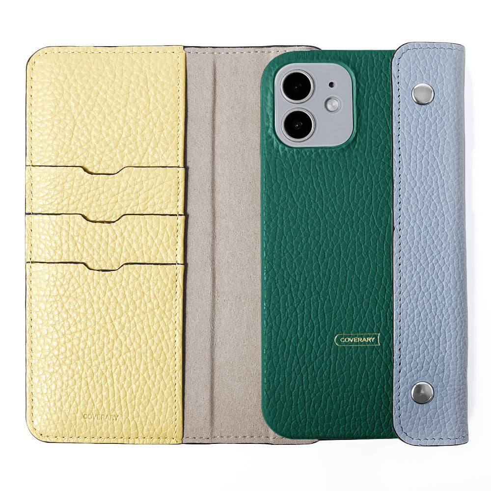 Genuine leather 32 colors Italian shrink leather with half pocket cover back case