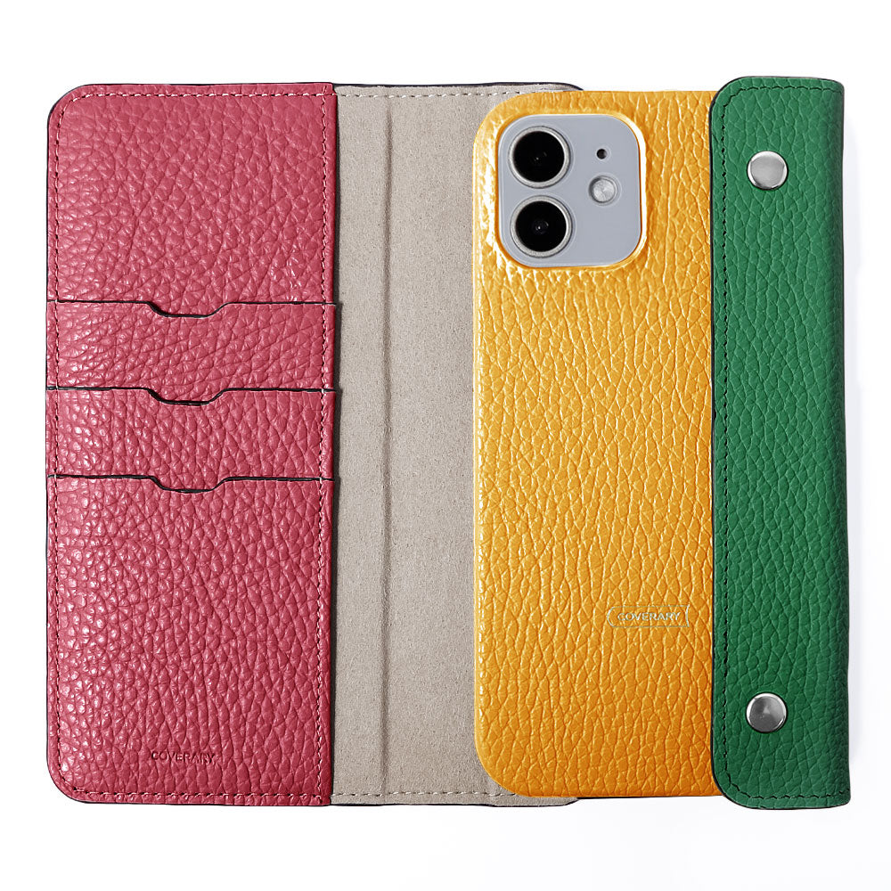 Genuine leather 32 colors Italian shrink leather with half pocket cover back case