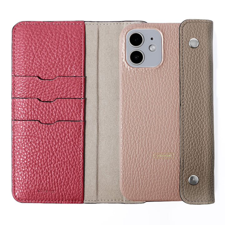 Genuine leather 32 colors Italian shrink leather with half pocket cover back case