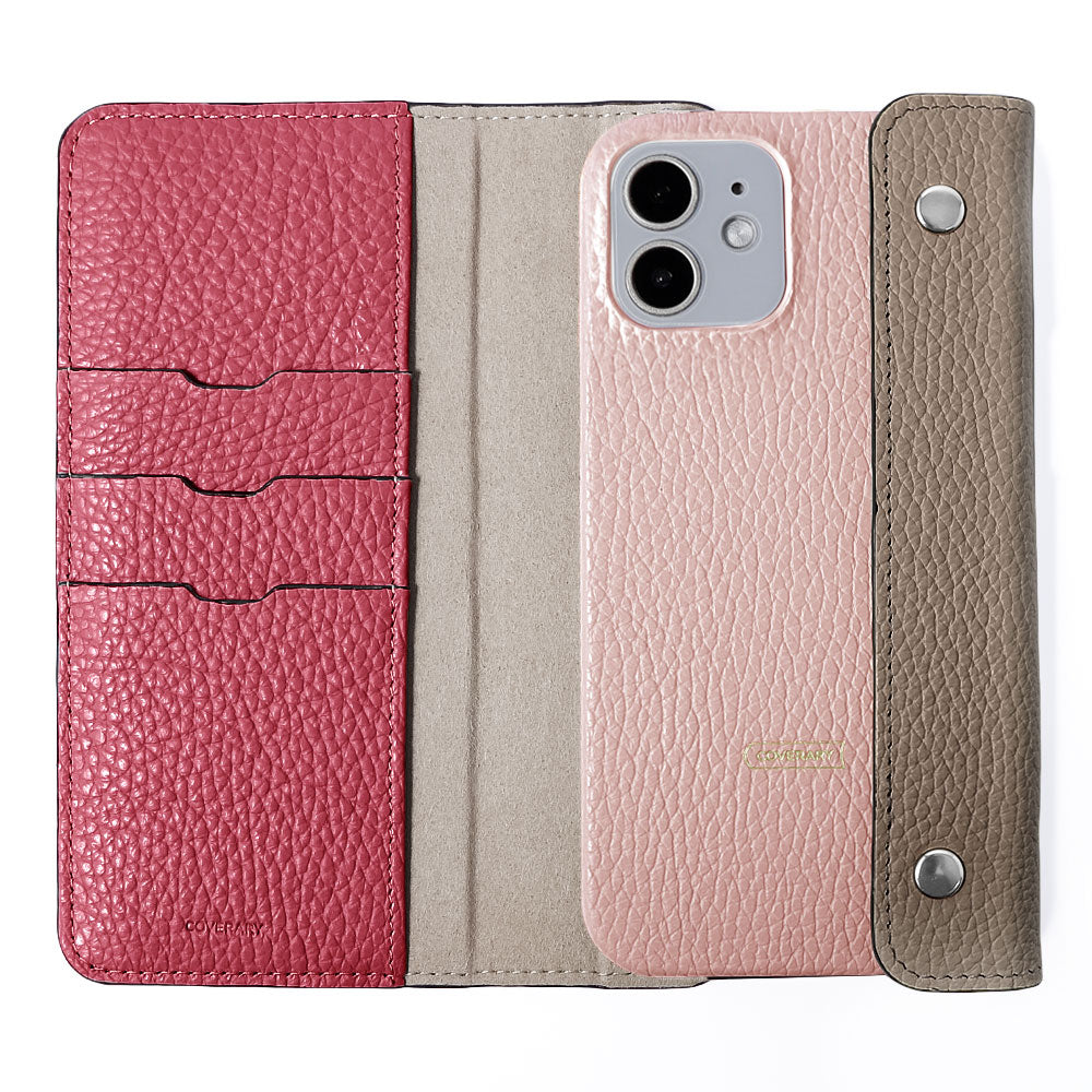 Genuine leather 32 colors Italian shrink leather with half pocket cover back case