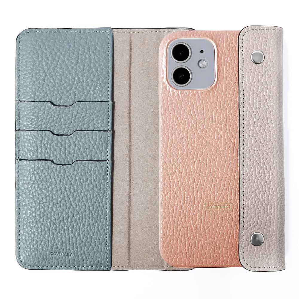 Genuine leather 32 colors Italian shrink leather with half pocket cover back case