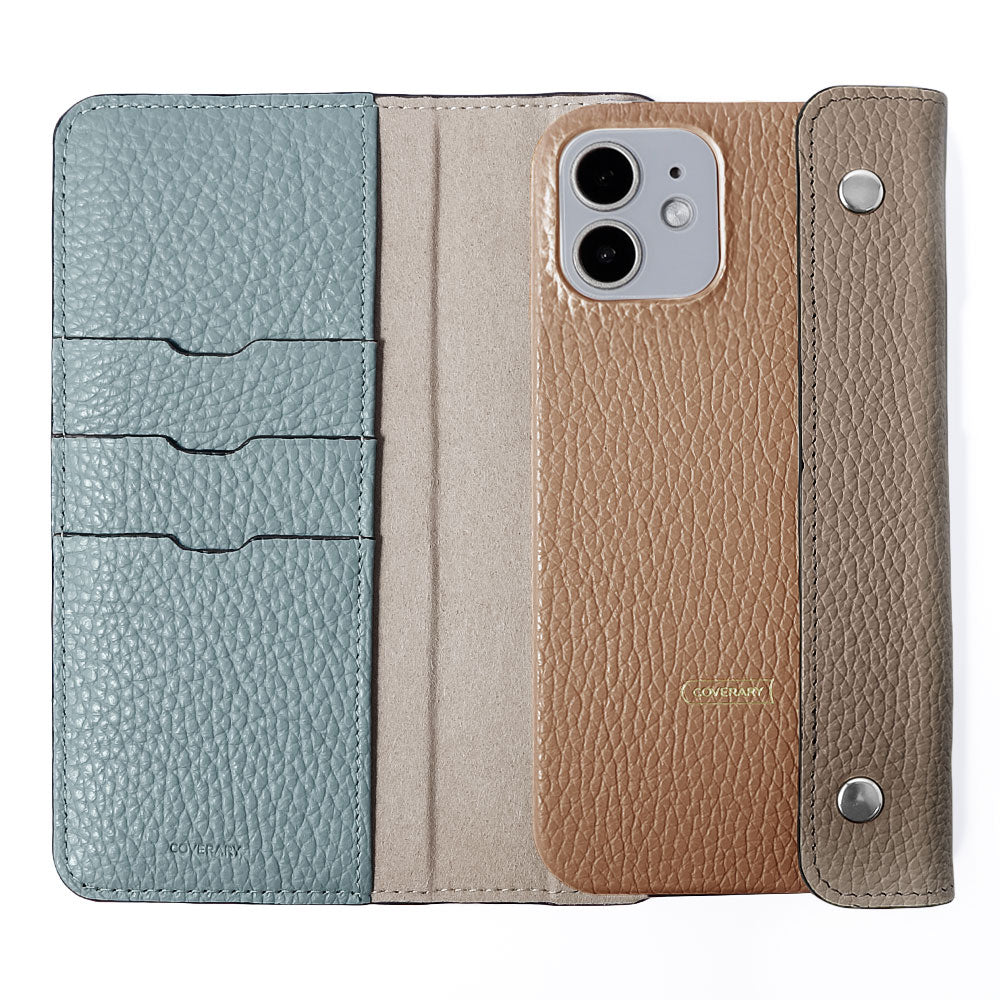 Genuine leather 32 colors Italian shrink leather with half pocket cover back case