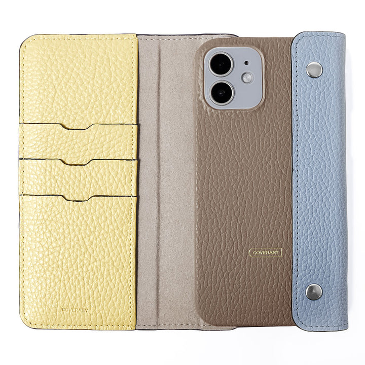 Genuine leather 32 colors Italian shrink leather with half pocket cover back case