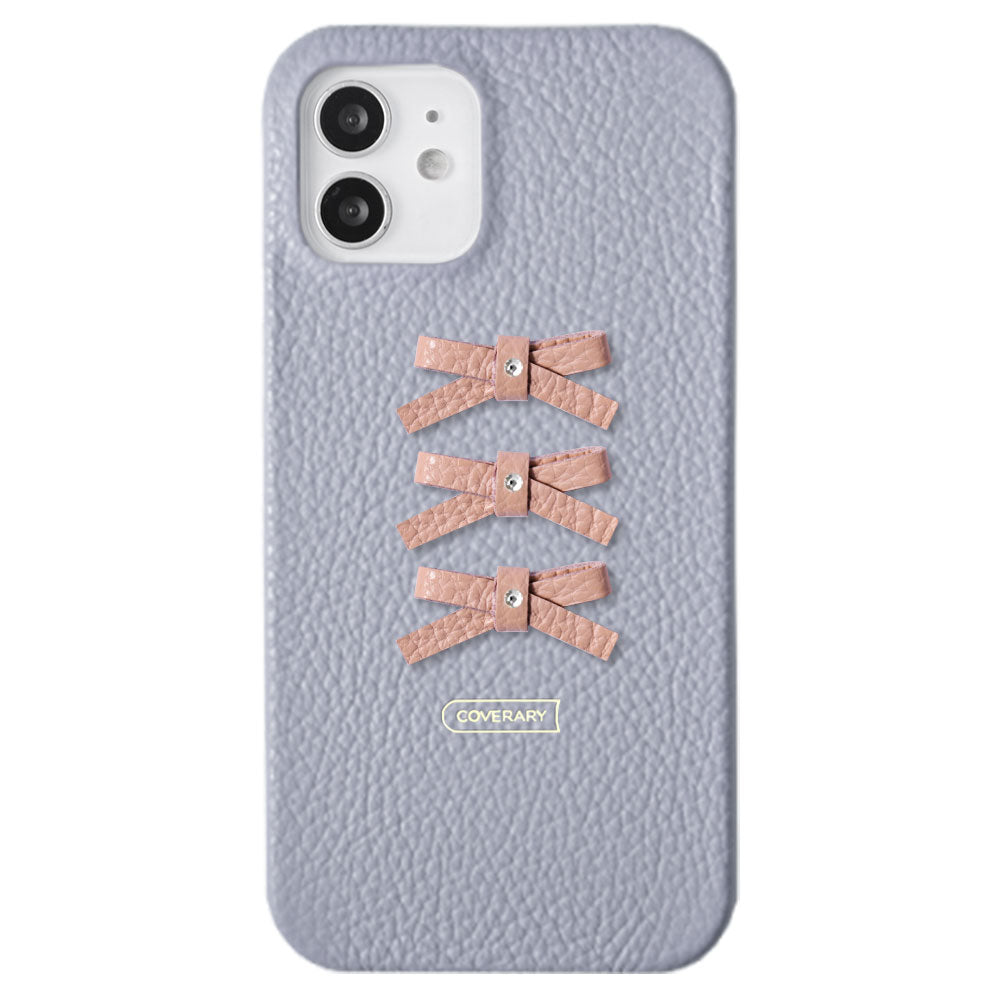 Genuine leather 32 colors Italian shrink leather 3-row ribbon deco back case Google Pixel series