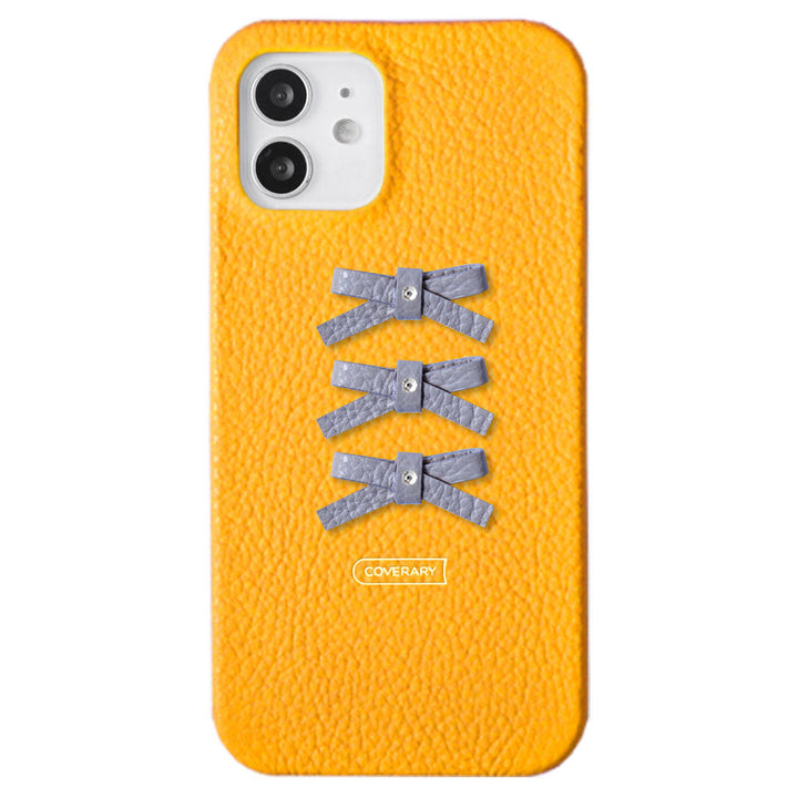 Genuine leather 32 colors Italian shrink leather 3-row ribbon deco back case Google Pixel series