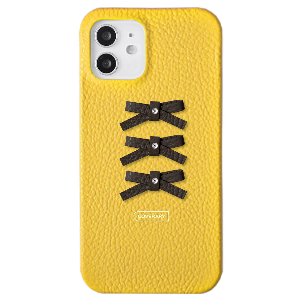 Genuine leather 32 colors Italian shrink leather 3-row ribbon deco back case Google Pixel series