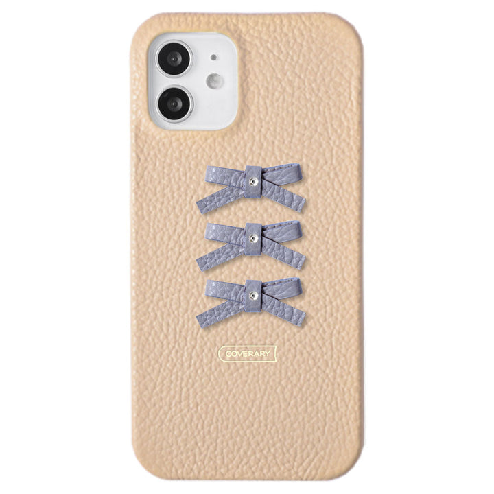 Genuine leather 32 colors Italian shrink leather 3-row ribbon deco back case Google Pixel series