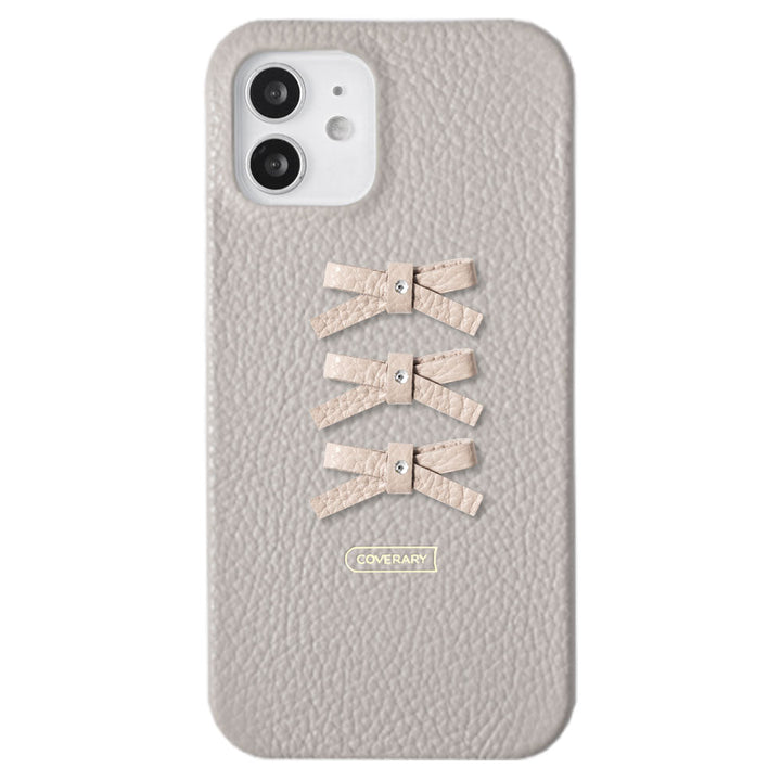 Genuine leather 32 colors Italian shrink leather 3-row ribbon deco back case Google Pixel series