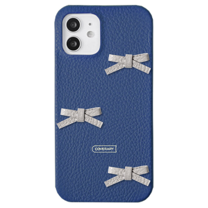 本革 32色 イタリアンシュリンクレザー リボンデコ 背面ケース Galaxyシリーズ