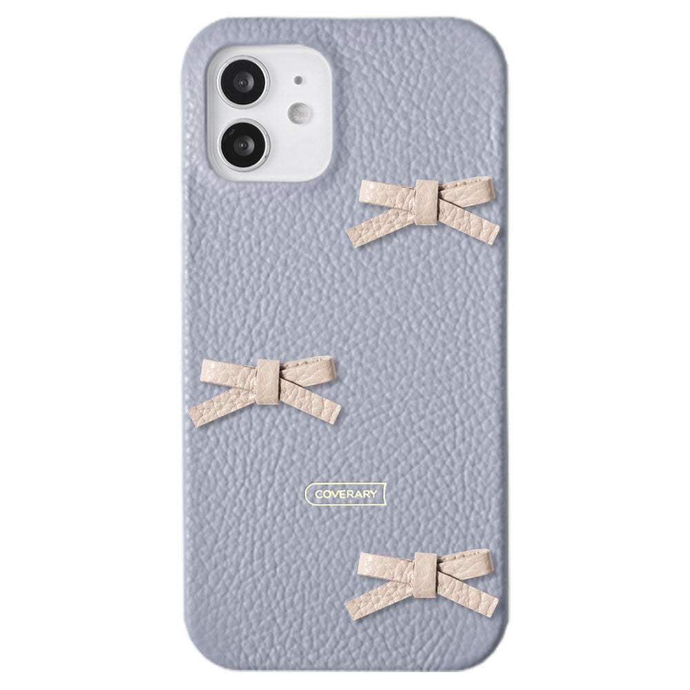 本革 32色 イタリアンシュリンクレザー リボンデコ 背面ケース Galaxyシリーズ