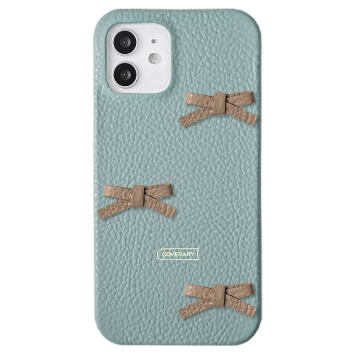 本革 32色 イタリアンシュリンクレザー リボンデコ 背面ケース Galaxyシリーズ