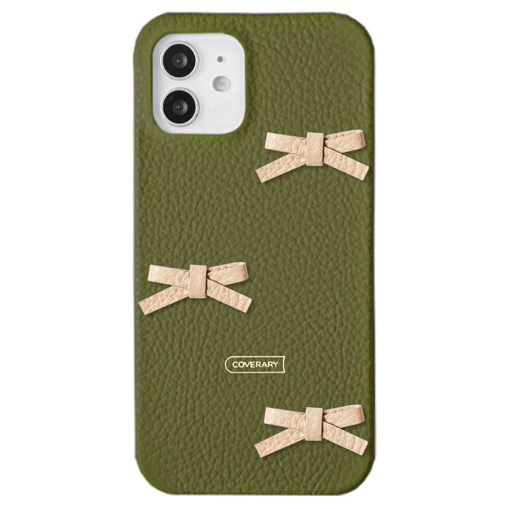 本革 32色 イタリアンシュリンクレザー リボンデコ 背面ケース Galaxyシリーズ