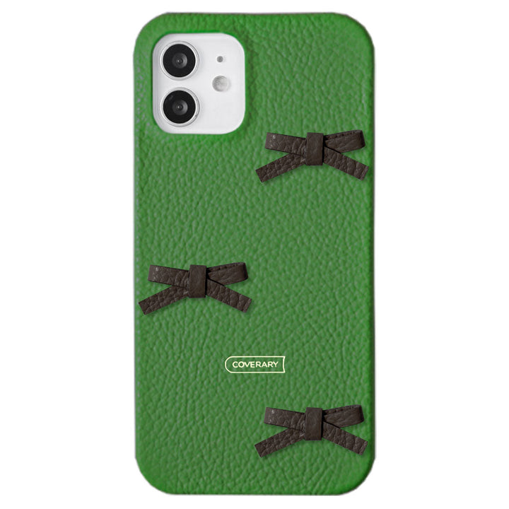 本革 32色 イタリアンシュリンクレザー リボンデコ 背面ケース Galaxyシリーズ