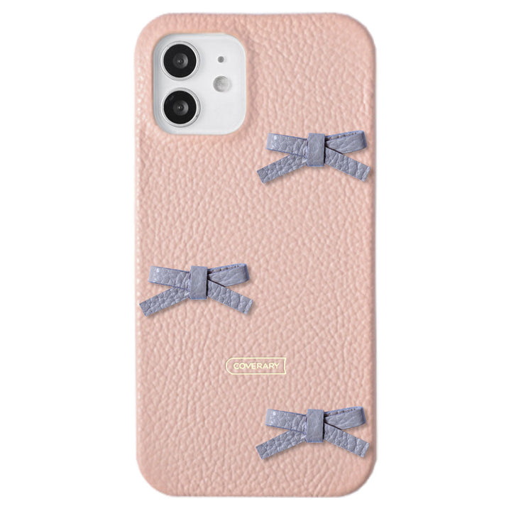 本革 32色 イタリアンシュリンクレザー リボンデコ 背面ケース Galaxyシリーズ