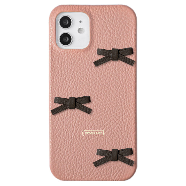 本革 32色 イタリアンシュリンクレザー リボンデコ 背面ケース Galaxyシリーズ