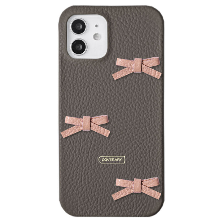 本革 32色 イタリアンシュリンクレザー リボンデコ 背面ケース Galaxyシリーズ